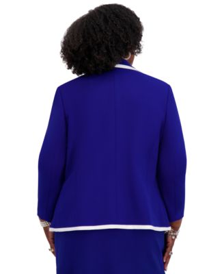 Women's Tipped Blazer, Regular & Plus Sizes