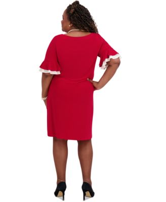 Women's Ruffle-Sleeve Shift Dress, Regular & Plus Size