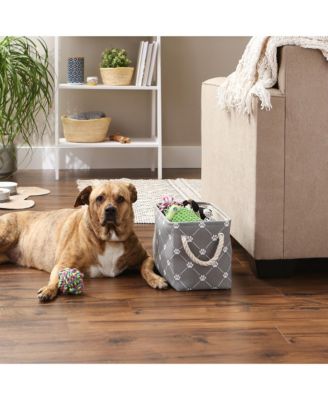 Bone Dry Collapsible Pet Storage Bin Trellis Paw Print