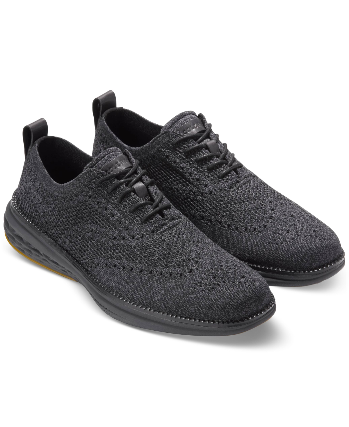 Cole Haan Men's Grand Hurrion Stitchlite Wingtip Oxford Shoes In Black Stitchlite
