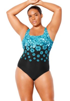 Women's Chlorine Resistant Tank One Piece Swimsuit