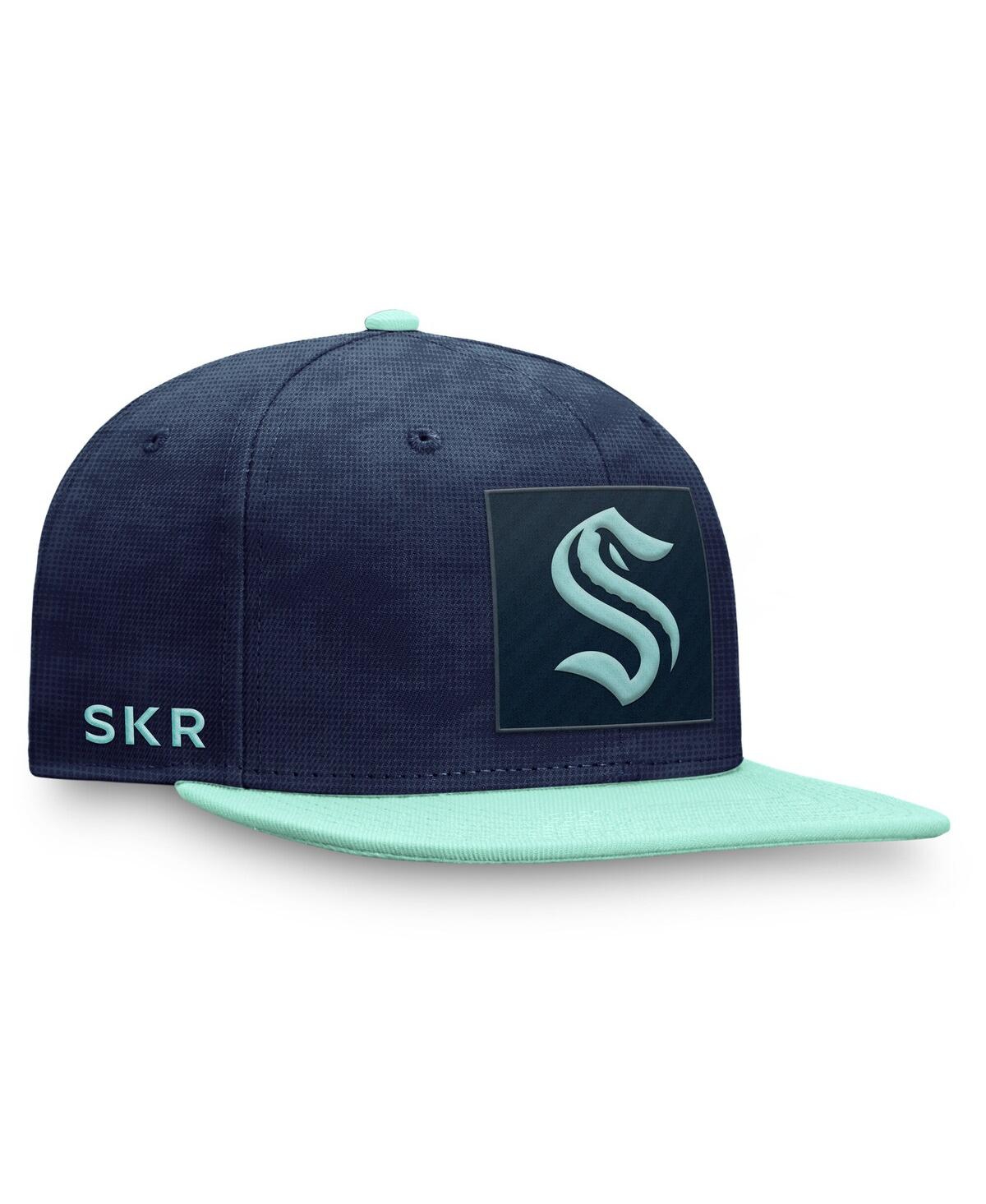 Fanatics Men's Deep Sea Blue/light Blue Seattle Kraken Authentic Pro Rink Snapback Hat