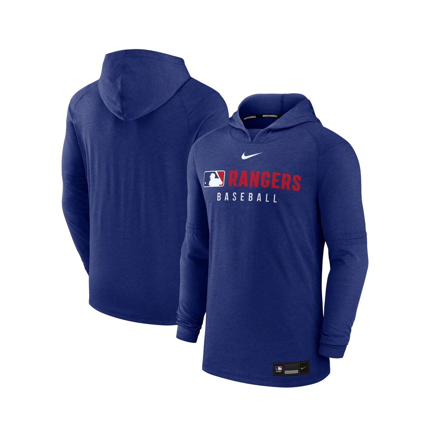 Мужское худи Nike Heather Royal Texas Rangers Authentic Collection Tri-Blend Performance Pullover — фото 1