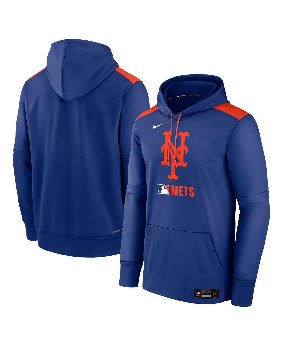 NIKE MEN'S ROYAL NEW YORK METS AUTHENTIC COLLECTION PERFORMANCE PULLOVER HOODIE 