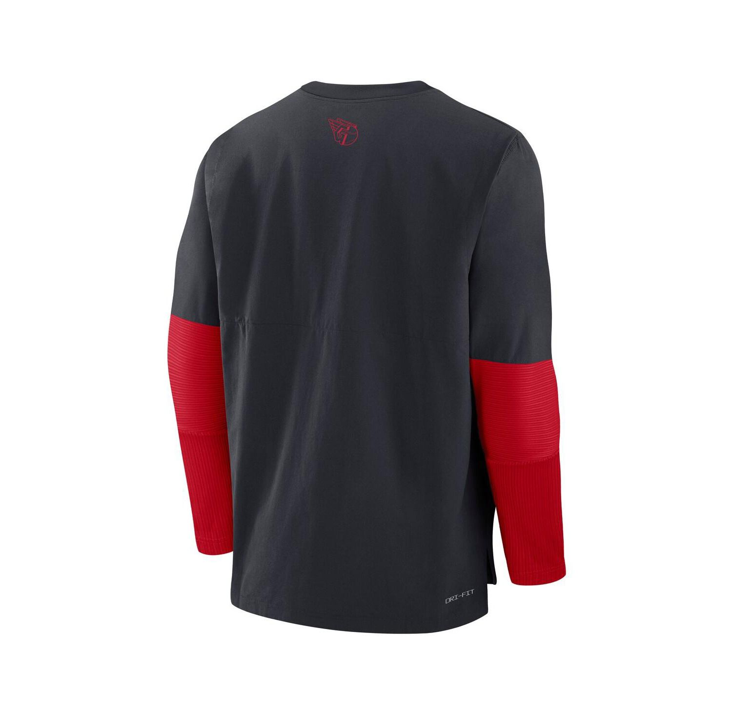 Men's Navy/Red Cleveland Guardians Authentic Collection Lightweight Player Tri-Blend Performance Pullover Sweatshirt