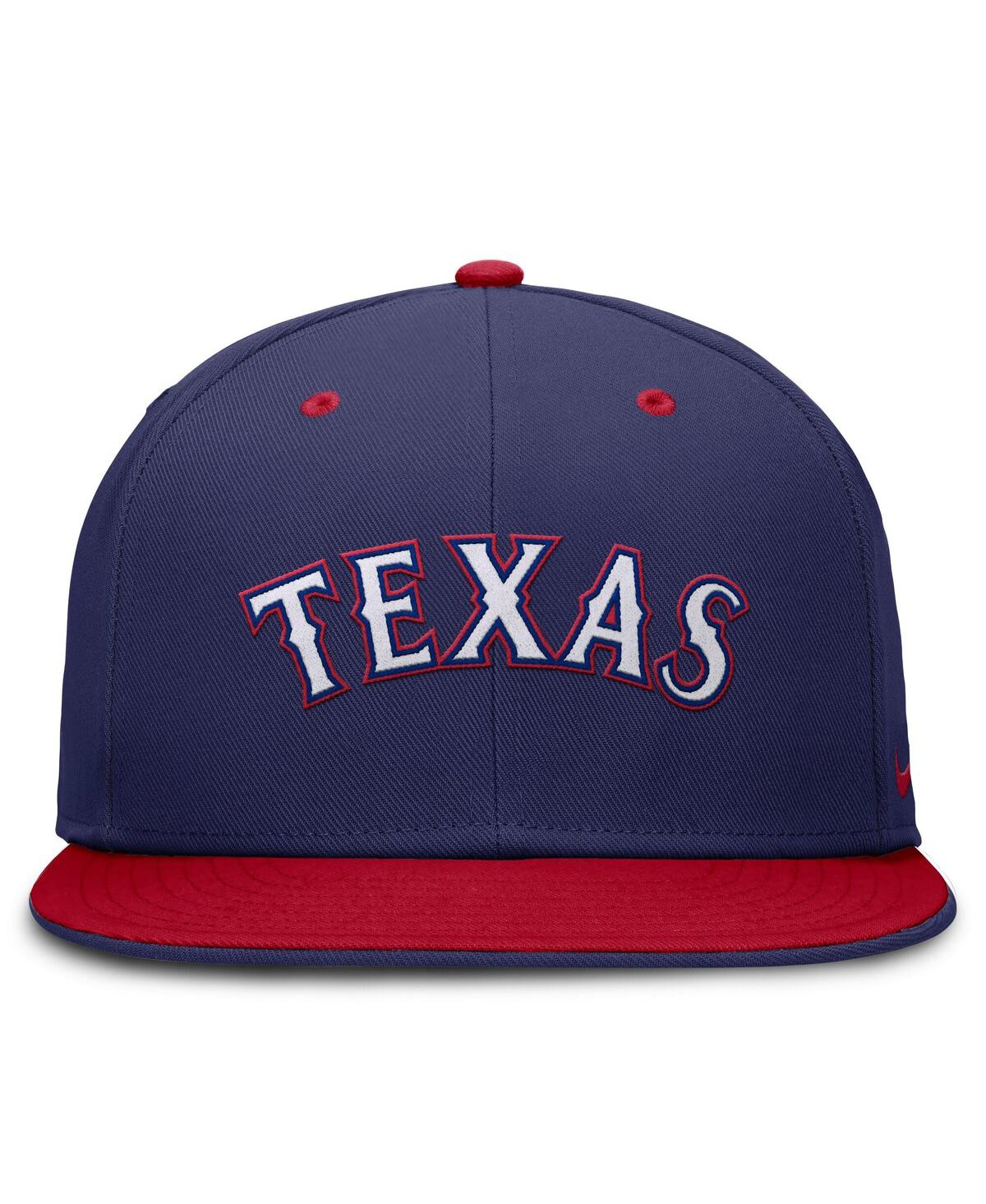 Nike Men's Blue/red Texas Rangers True Primetime Two-tone Performance Fitted Hat In Blue,red