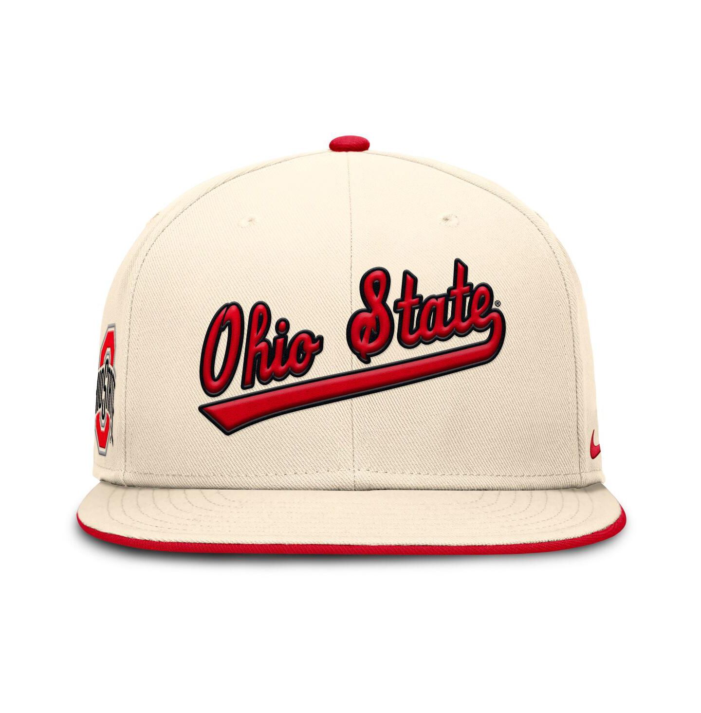 Мужская кепка Nike Natural Ohio State Buckeyes Primetime True Performance Fitted Hat — фото 5