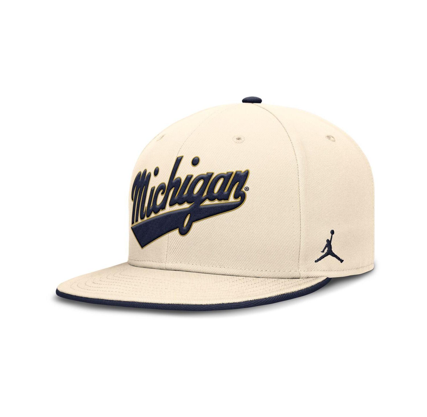 Men's Natural Michigan Wolverines Primetime True Performance Fitted Hat