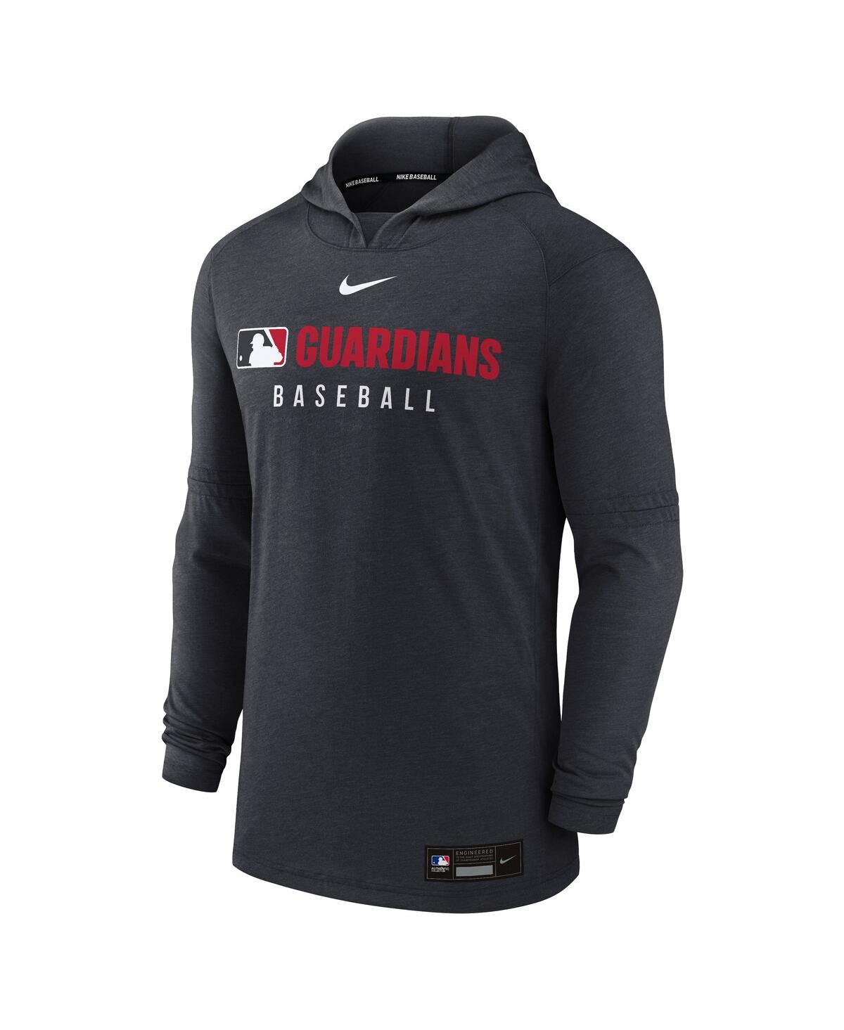 Nike Cleveland Guardians Authentic Collection  Men's Dri-fit Mlb Pullover Hoodie In Black