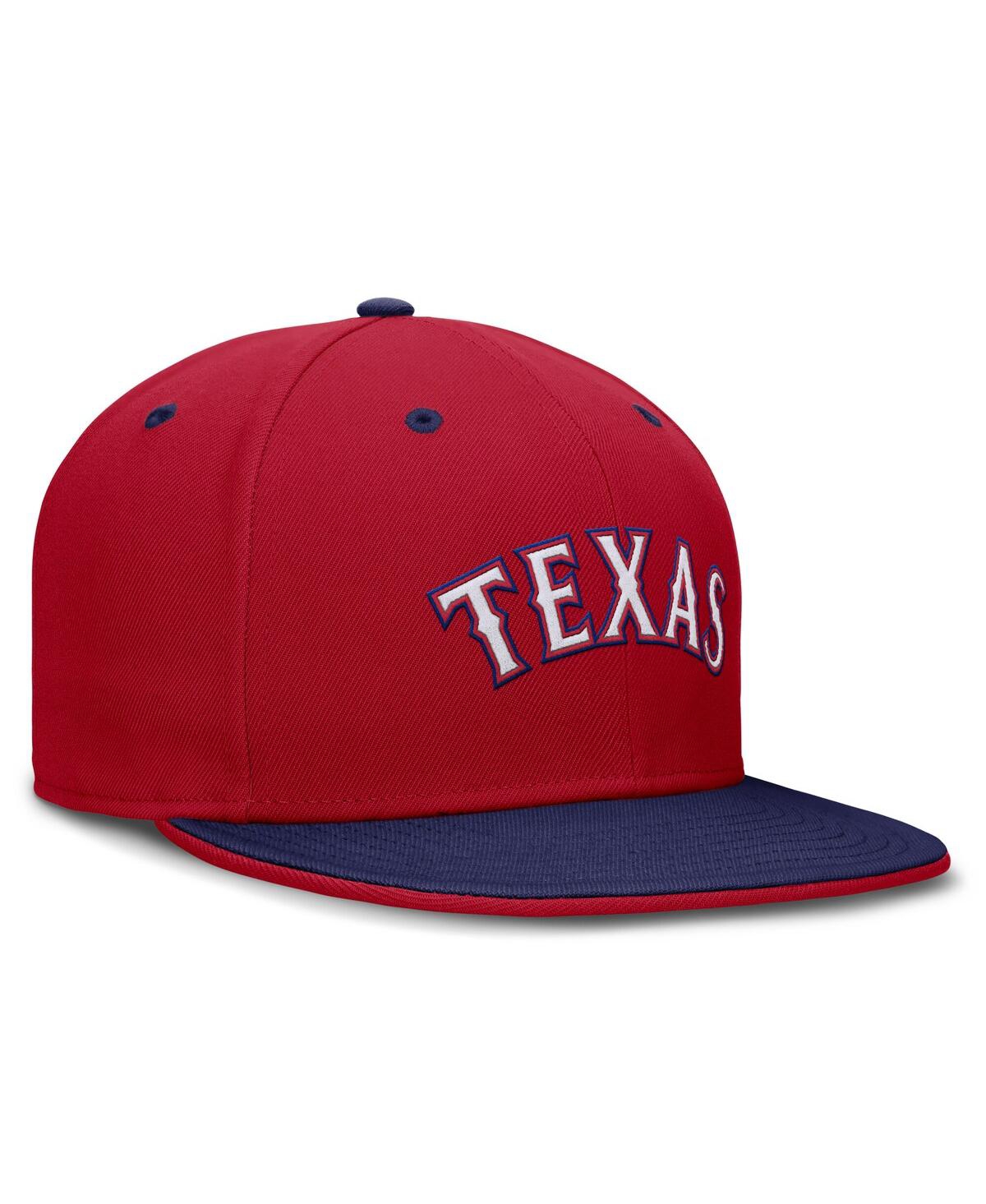 Nike Men's Red/royal Texas Rangers True Primetime Two-tone Performance Fitted Hat In Red,royal