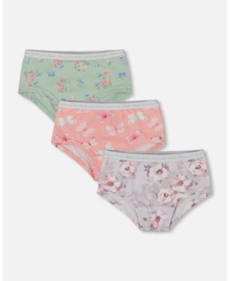 Deux Par Deux Boyshort Panty - Printed Flowers and Butterflies Deux Par Deux Boyshort Panty - Printed Flowers and Butterflies