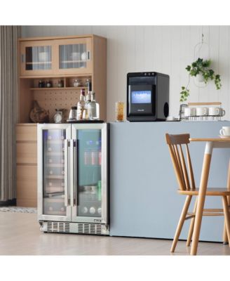 Nugget Ice Maker Countertop, 44 lbs in 24 hours Ice Machine Nugget, Self Cleaning Ice Maker in Black Stainless Steel, Perfect for Home Bar, Kitchen Countertop, RV, Home Office