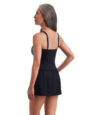 Women's Tiger Sunrise Square Neck Skater Swim Dress