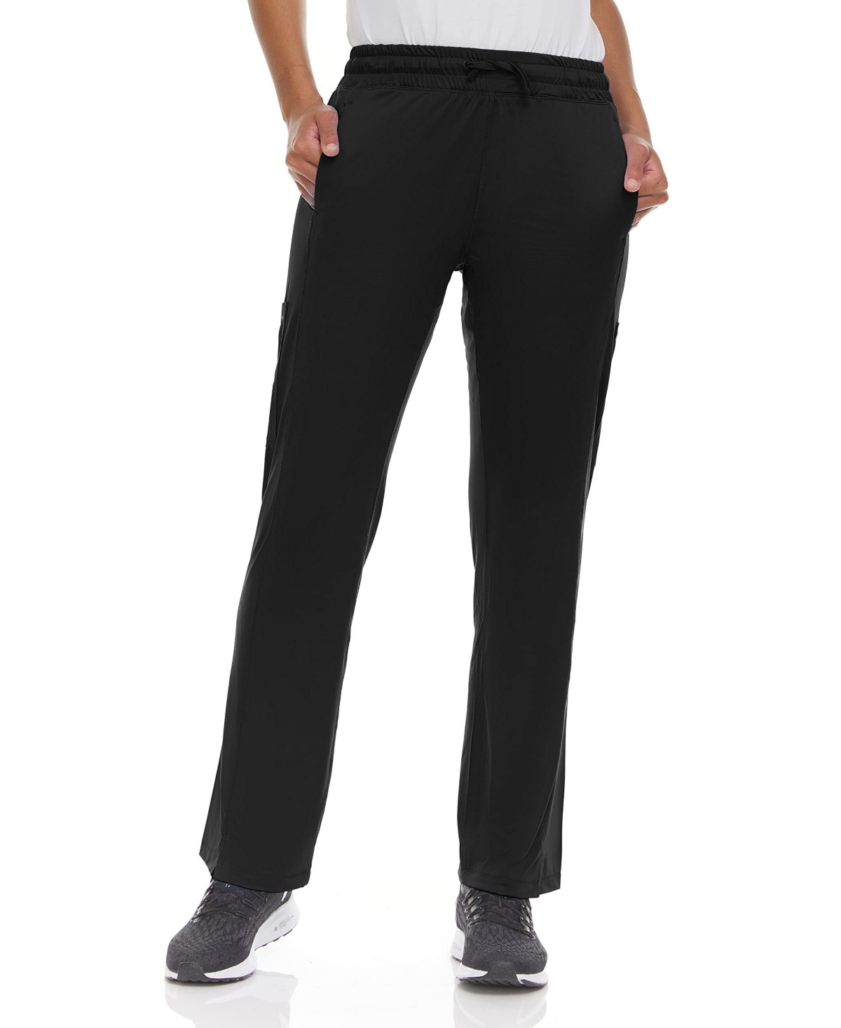 Plus Size Scrubs Mid Rise Six Pocket Active Yoga Scrub Pants - Wine