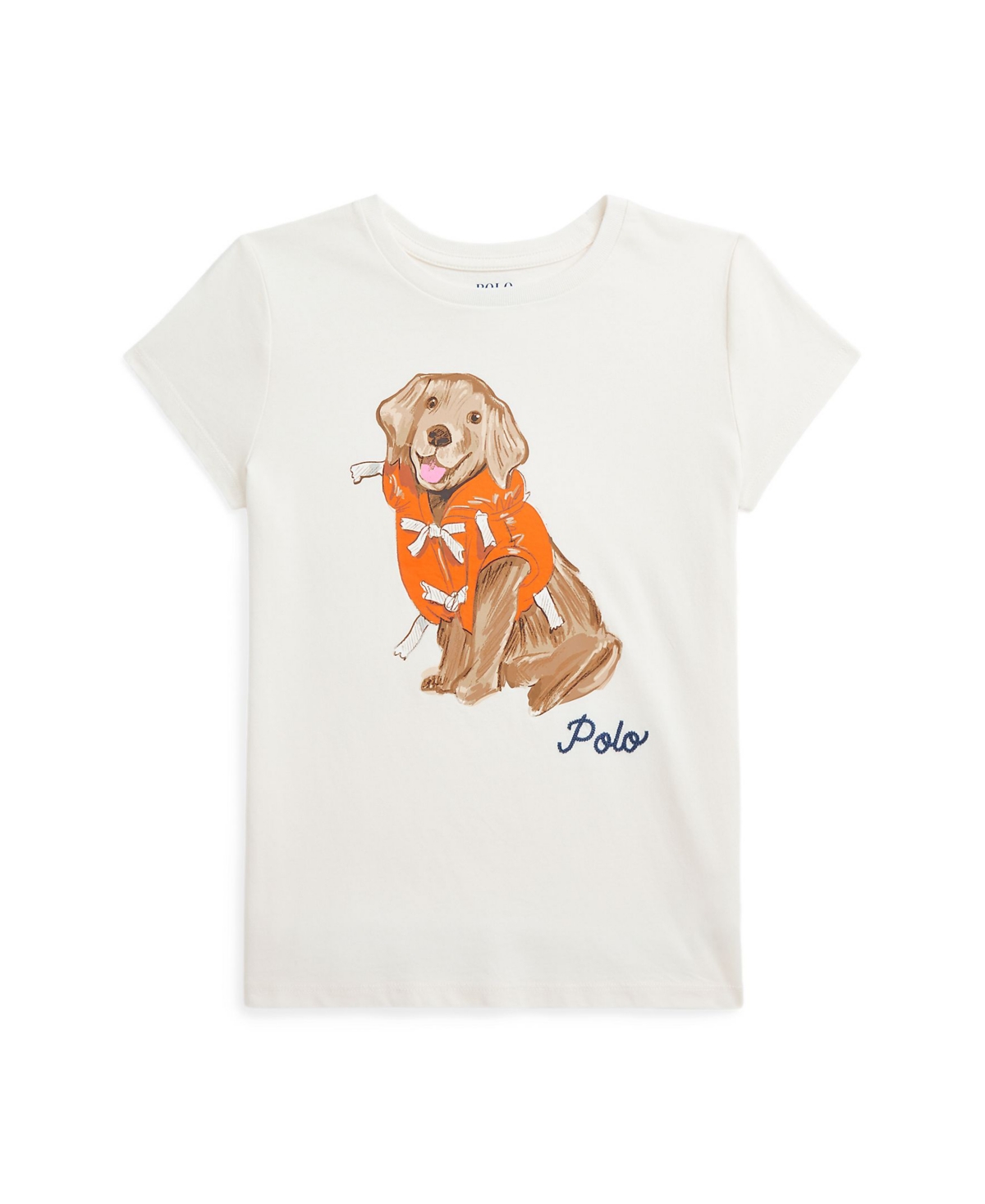 Polo Ralph Lauren Toddler And Little Girls Dog-print Jersey T-shirt In Nevis