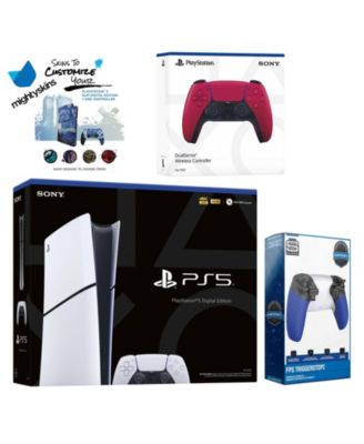 PlayStation 5 Slim Digital with Extra Controller, Trigger Stop Kit and MightySkins Decal Code
