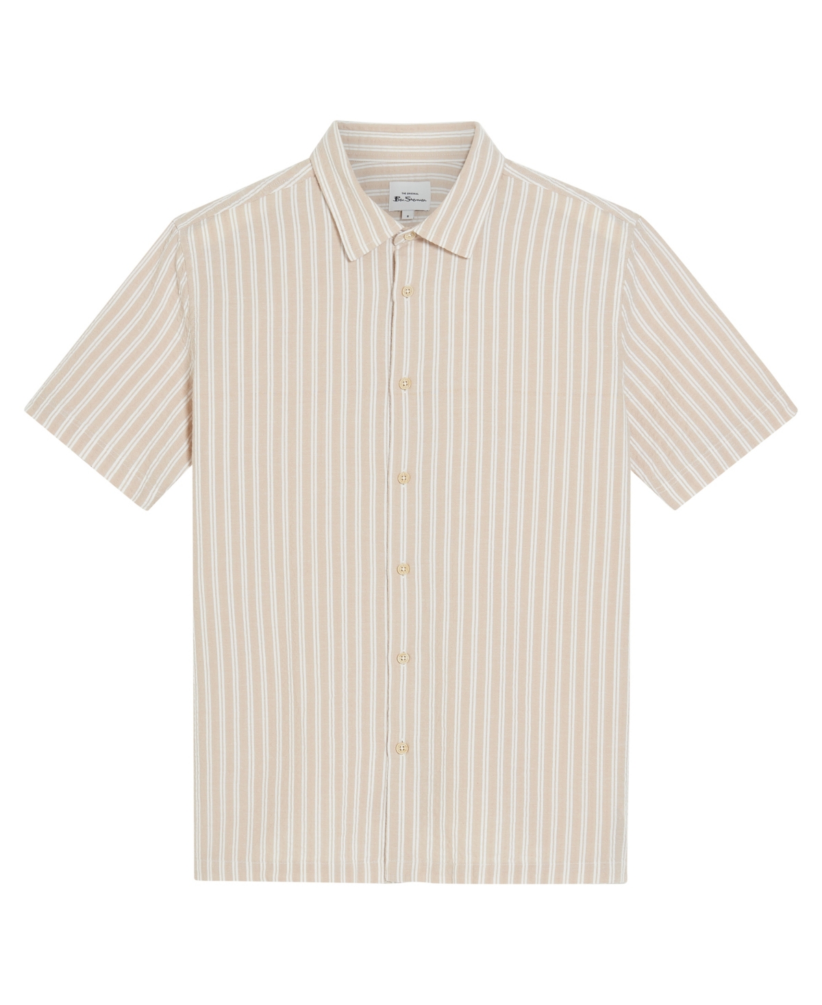 Ben Sherman Stripe Seersucker Button-up Shirt In Sand