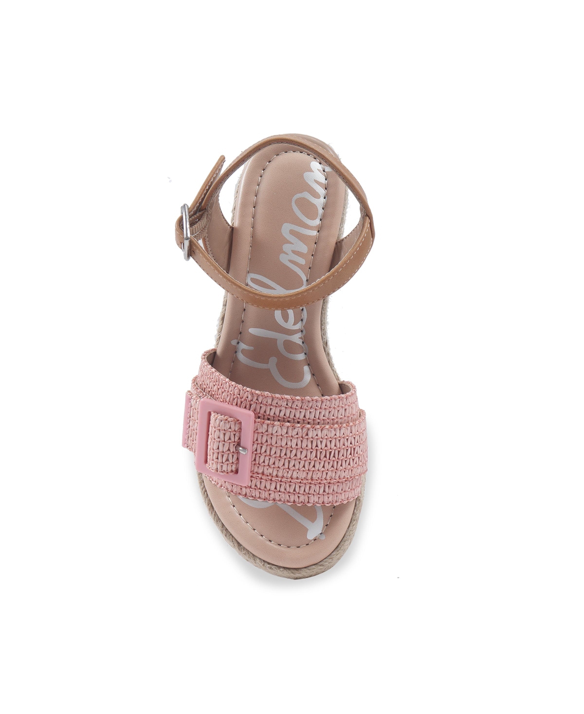 Sam Edelman Little And Big Girls Lucia Buckle Espadrille Wedge Shoe In Pink