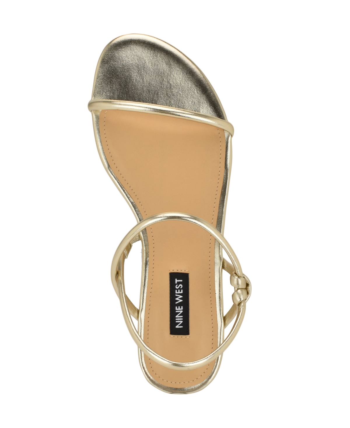 Shop Nine West Women's Maizy Strappy Flat Slip-on Sandals In Gold