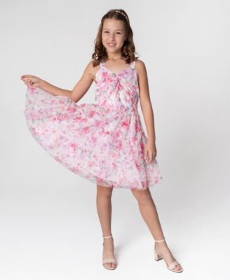 Big Girls Floral Mesh Social Dress