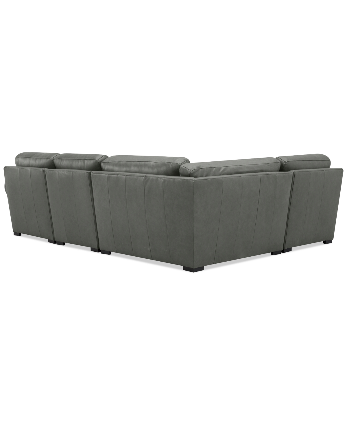 Macy's Radley Roll Arm 117" 4-pc. Leather Wedge Corner L Sectional, Exclusively At