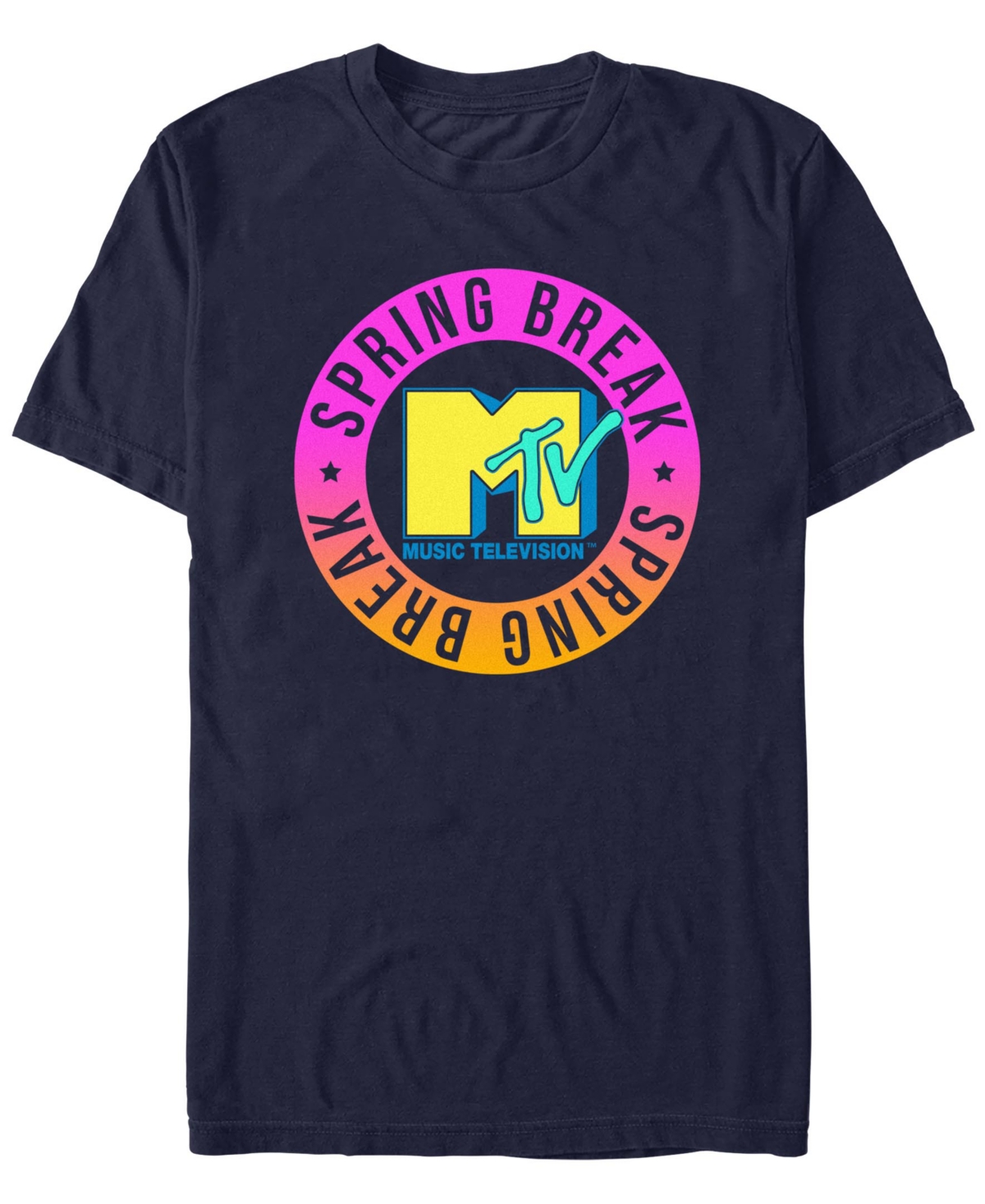 Men's Mtv Spring Break Circle Short Sleeve T-Shirt - Navy