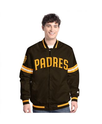 Starter - Men's&nbsp; Brown San Diego Padres Scout Full-Snap Varsity Jacket