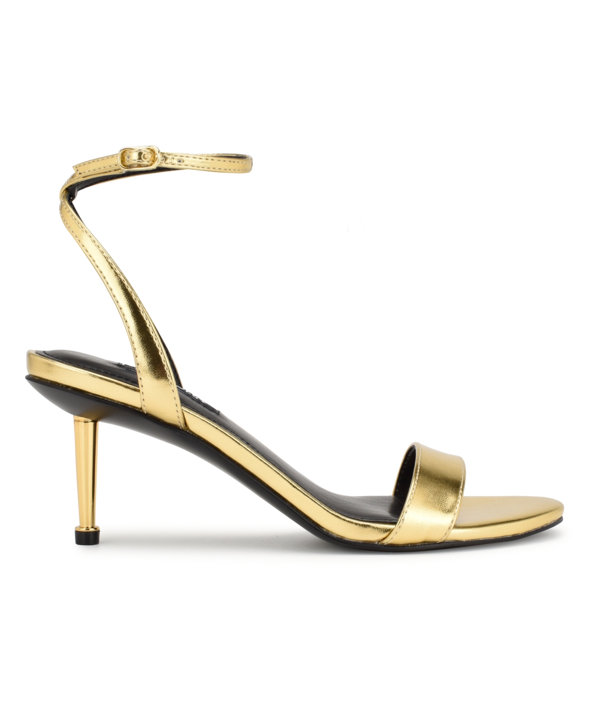 Nine West Women's Reina Almond Toe Stiletto Dress Sandals Women's Shoes In Gold