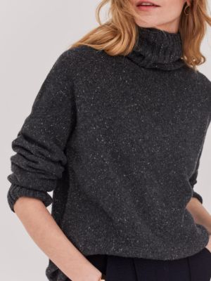Women's Cashmere And Merino Roll Neck Sweater