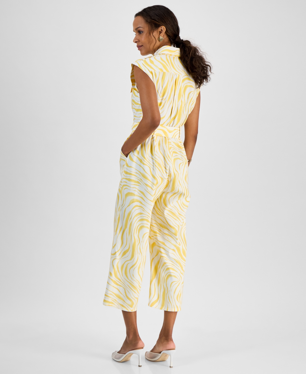 Inc International Concepts Petite Printed Utility Jumpsuit, Exclusively At Macy's In Mabry Stripe