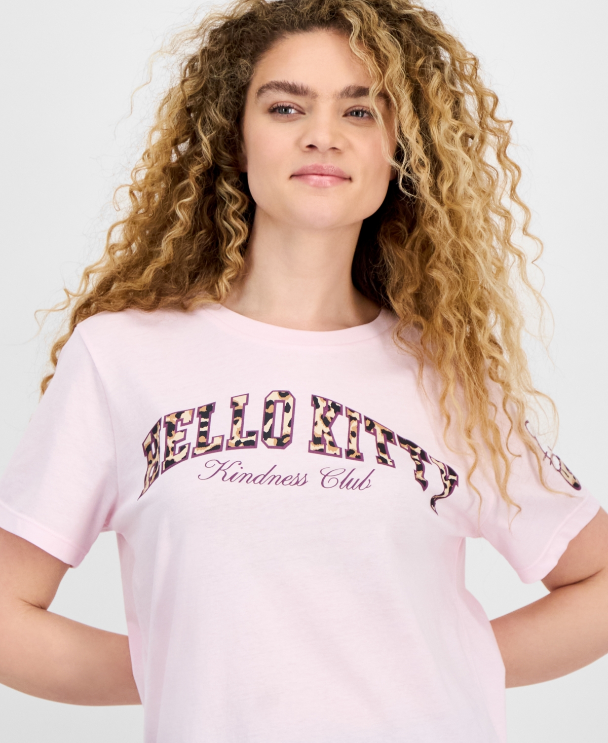 Grayson Threads, The Label Juniors' Hello Kitty Varsity Leopard Graphic T-shirt