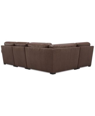 Radley Roll Arm 117" 4-Pc. Leather Wedge Corner L Sectional