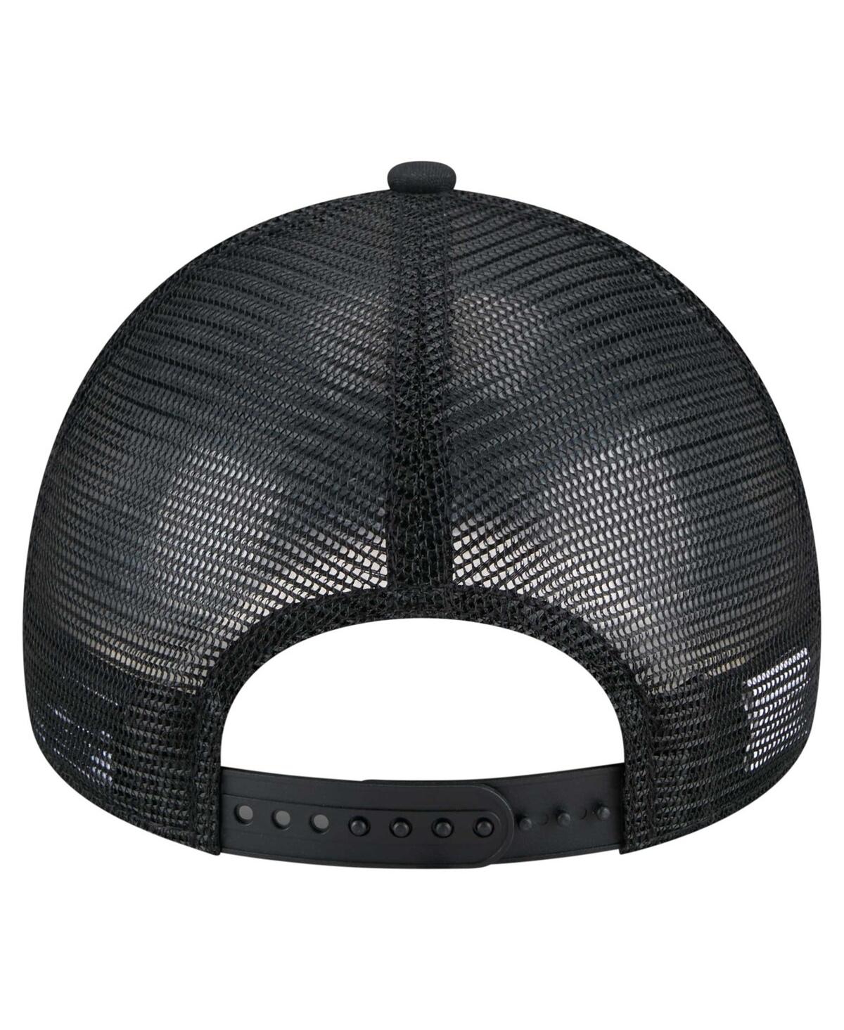 New Era Men's Black Milwaukee Brewers 9forty A-frame Trucker Adjustable Hat In Black