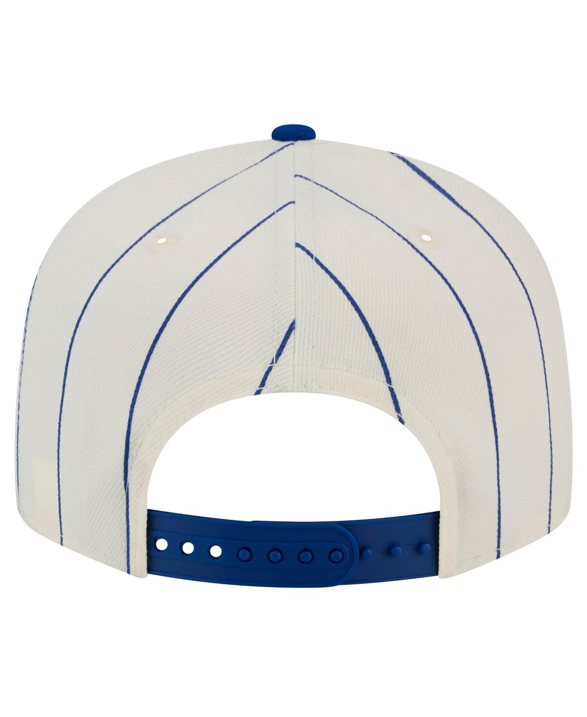 NEW ERA MEN'S WHITE ATLANTA BRAVES JERSEY PINSTRIPE 9FIFTY SNAPBACK HAT 