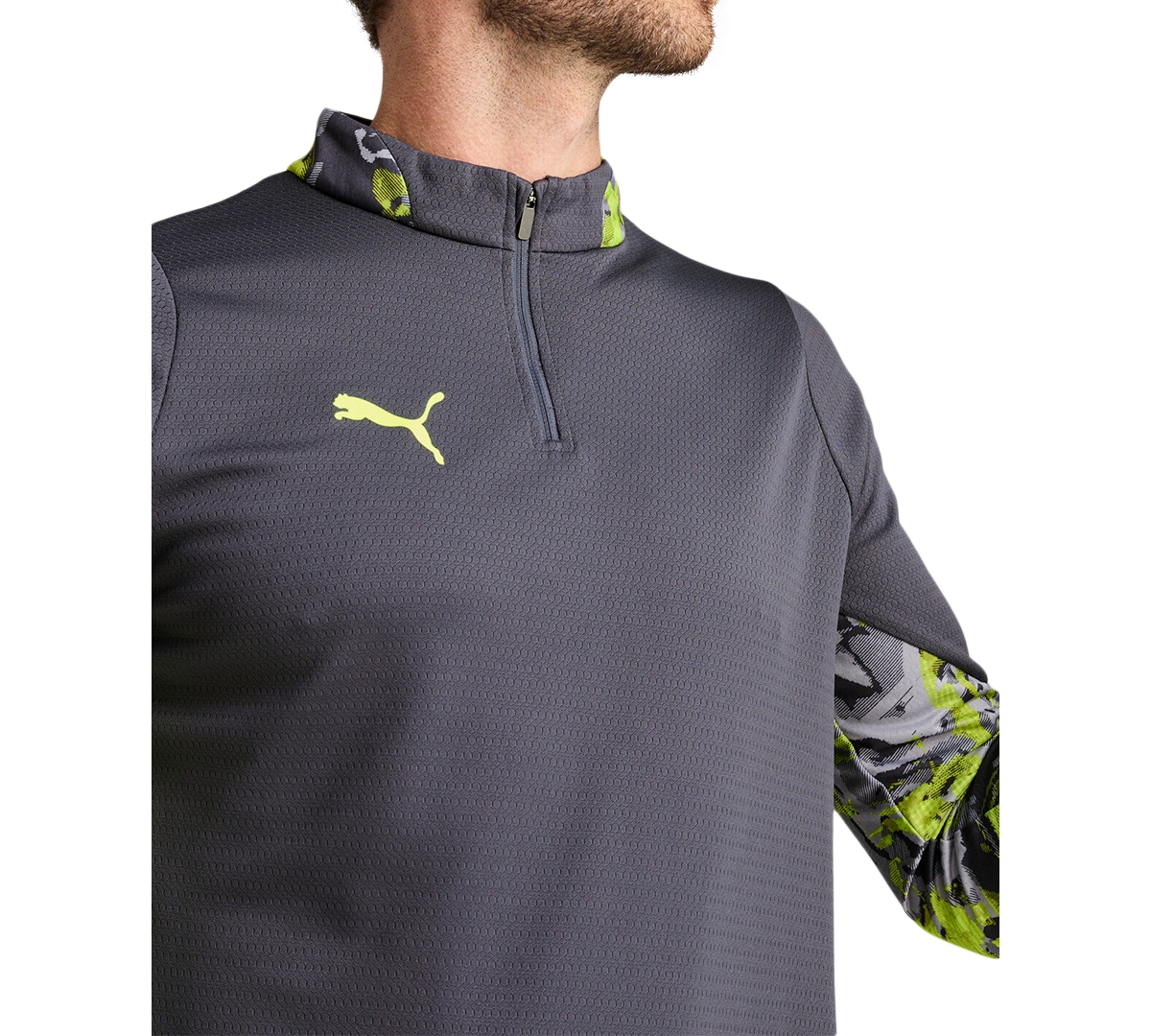 Puma Individualcup Quarter-zip Men's Soccer Top In Gray
