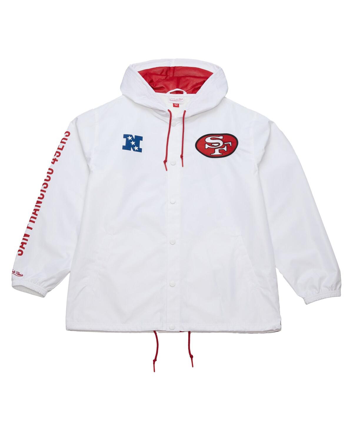 Mitchell & Ness Men's White San Francisco 49ers Vintage Logo Coaches Full-snap Hoodie Jacket In White