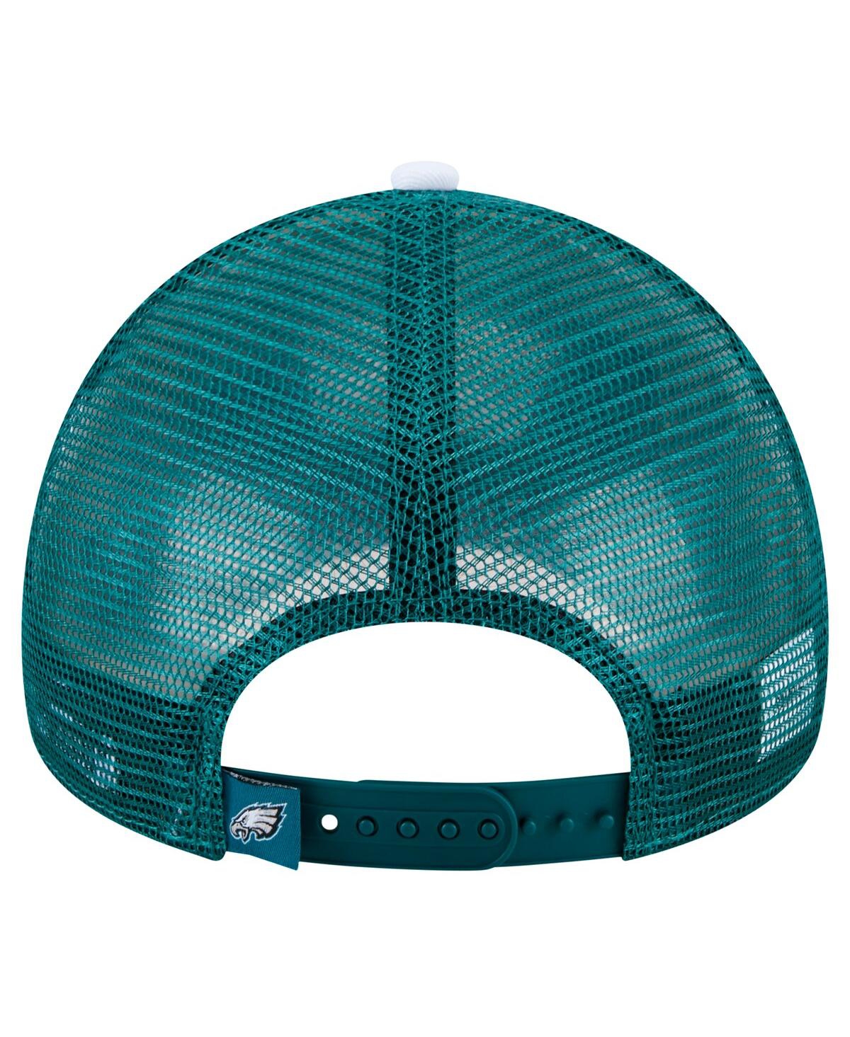New Era Preschool Midnight Green Philadelphia Eagles Sport Night Color Block 9forty A-frame Trucker Adjustab In Midnight Green