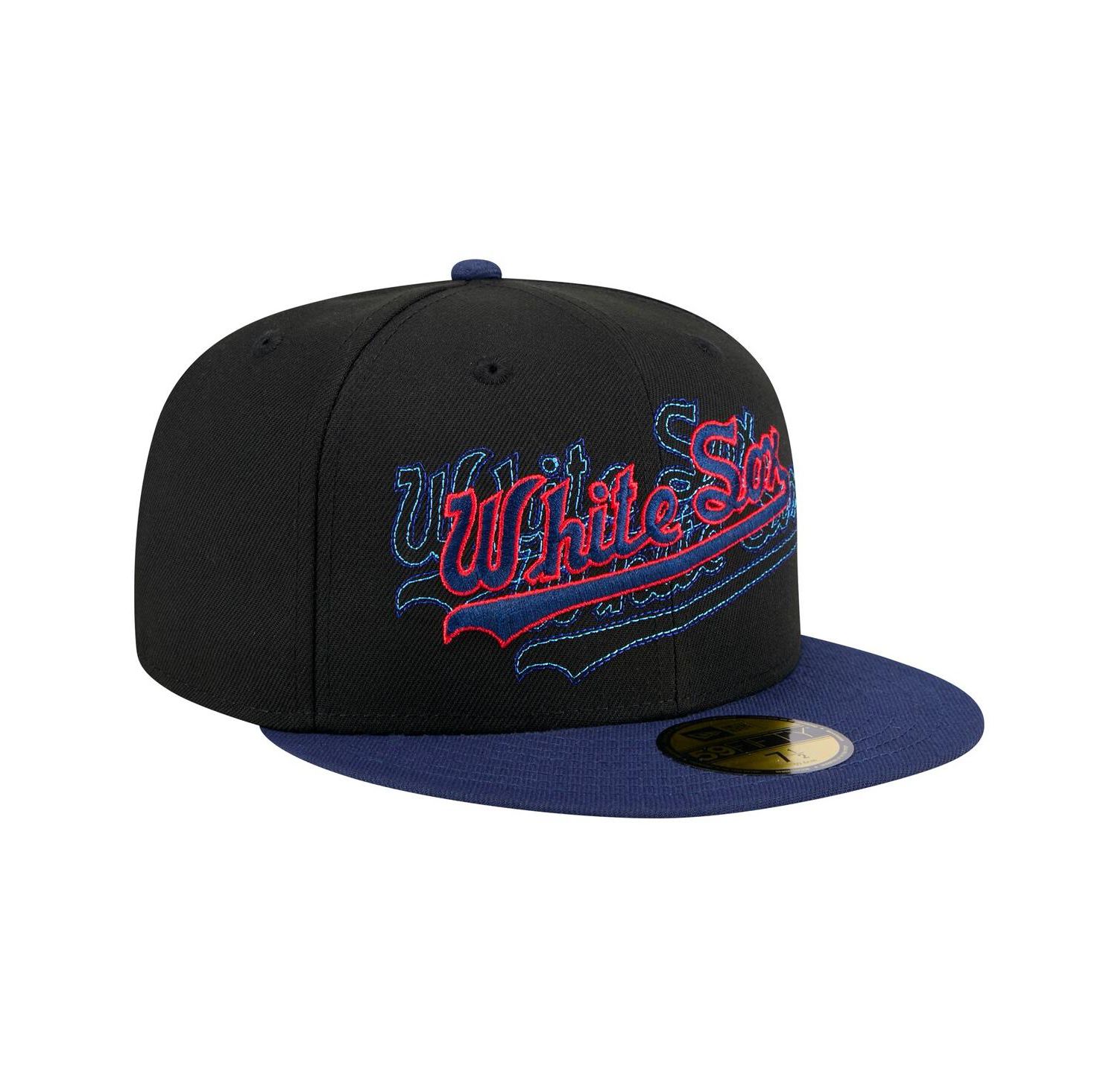 Men's Black Chicago White Sox Shadow Stitch 59FIFTY Fitted Hat