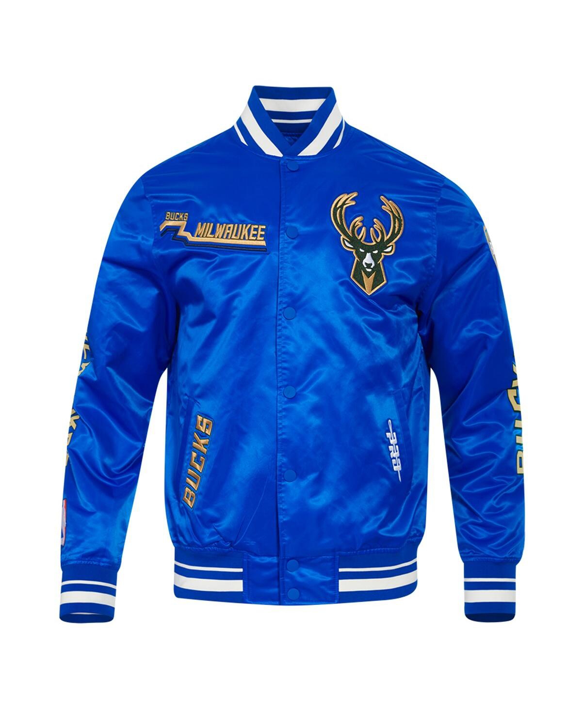 Pro Standard Men's Blue Milwaukee Bucks 2024/25 City Edition Chenille Applique Full-snap Satin Jacket In Blue