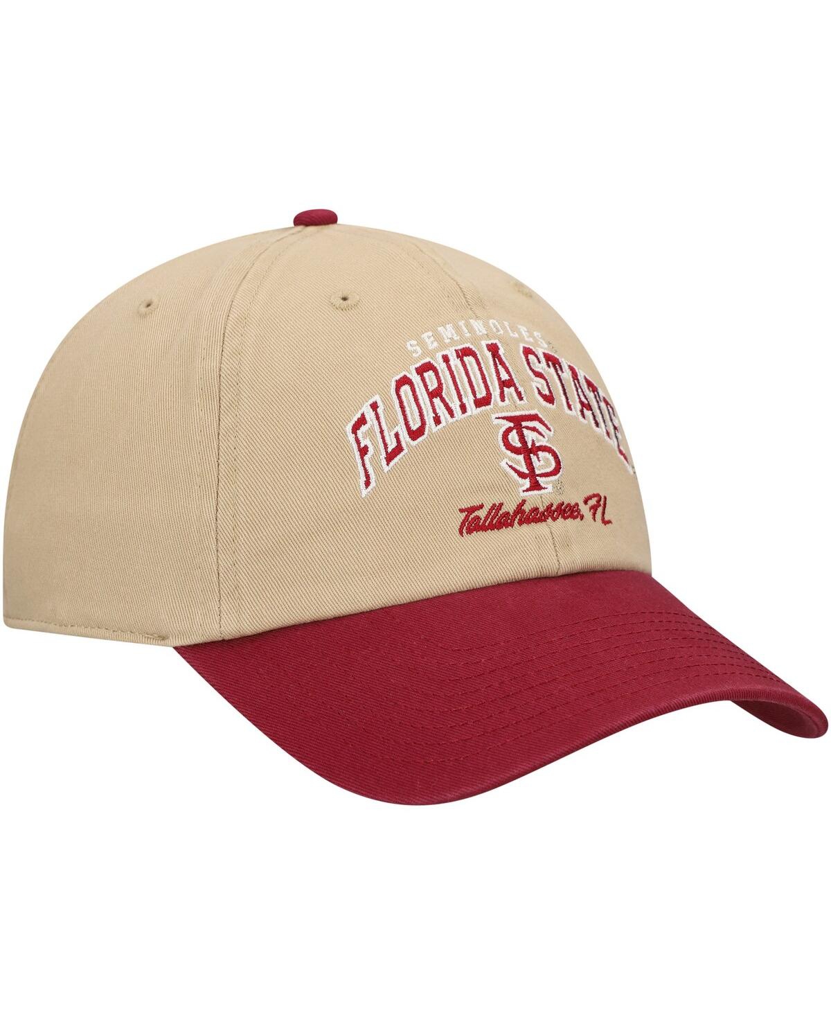47 Brand Men's Khaki Florida State Seminoles Local Clean Up Adjustable Hat In Khaki