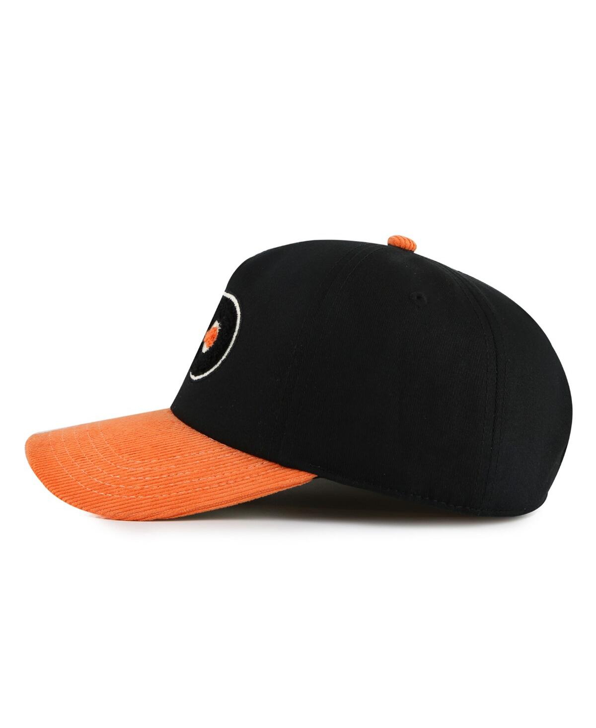AMERICAN NEEDLE MEN'S BLACK/ORANGE PHILADELPHIA FLYERS BURNETT ADJUSTABLE HAT 