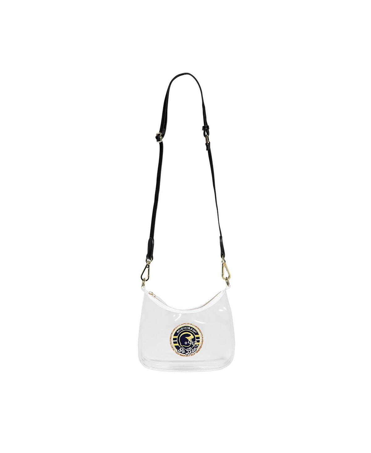 STONEY CLOVER LANE MICHIGAN WOLVERINES CLEAR CURVED CROSSBODY BAG 