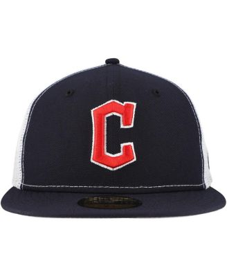 Men's Navy Cleveland Guardians Team Color 59FIFTY Trucker Fitted Hat