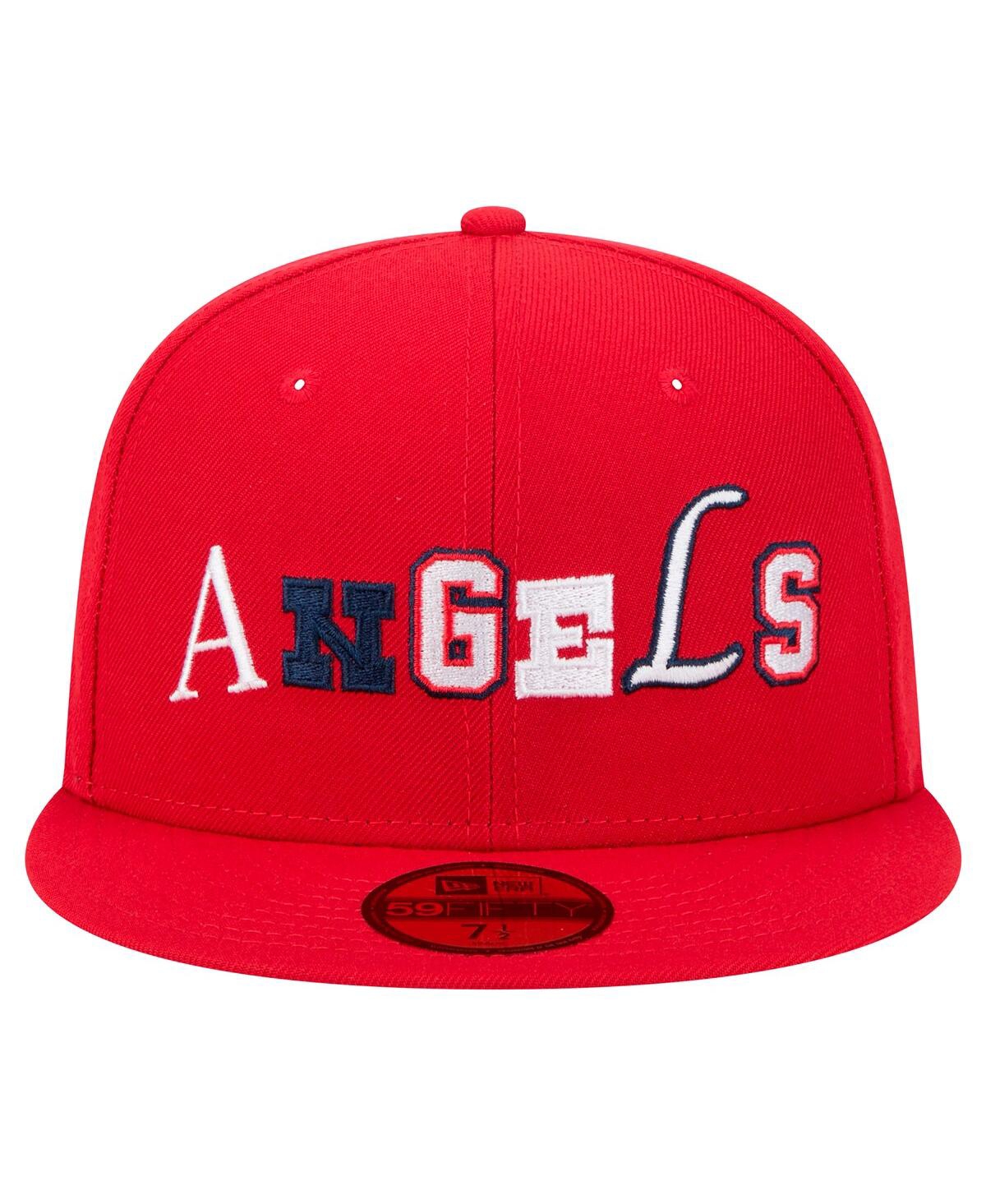 Shop New Era Men's Red Los Angeles Angels Ransom 59fifty Fitted Hat