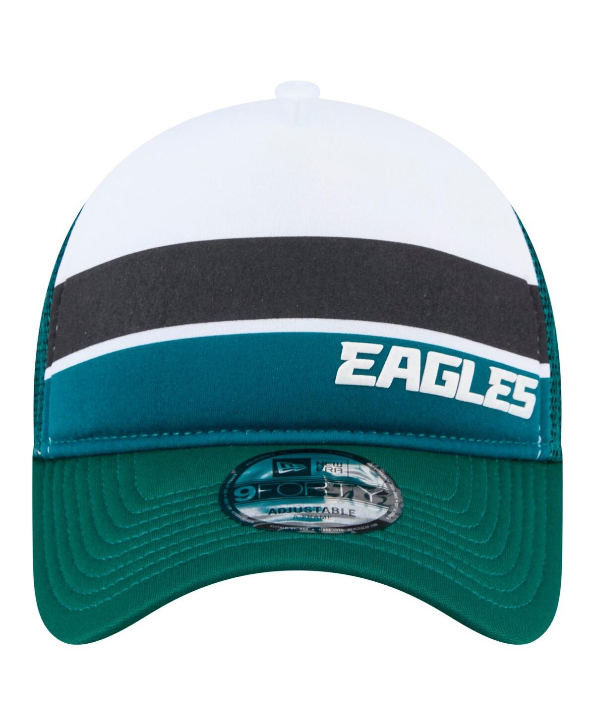 New Era Preschool Midnight Green Philadelphia Eagles Sport Night Color Block 9forty A-frame Trucker Adjustab In Midnight Green