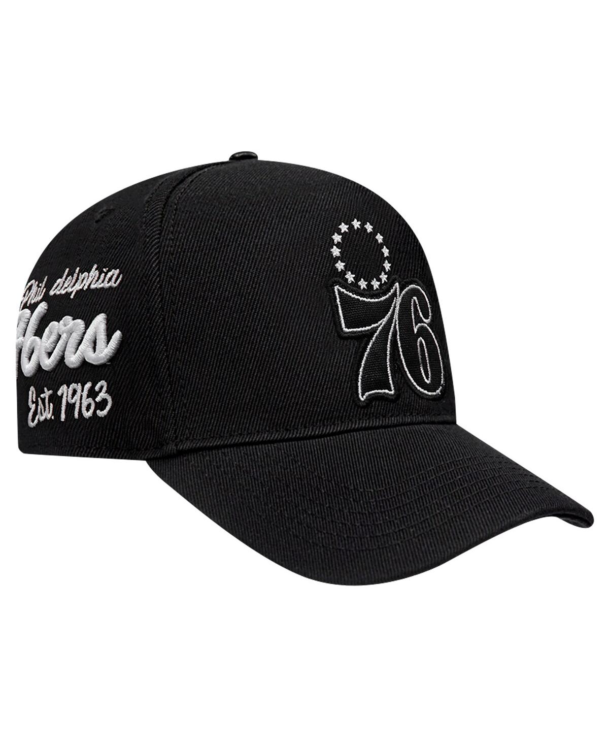Men's Black Philadelphia 76ers Paint the City Pinch Front Snapback Hat - Black