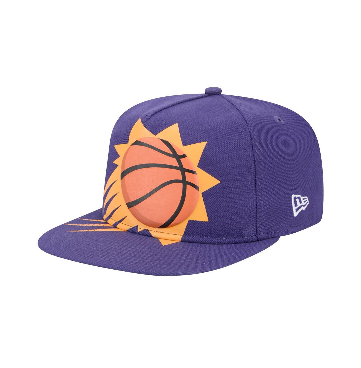 Мужская кепка New Era Purple Phoenix Suns Oversized Puff Print Logo Golfer Snapback Hat — фото 1