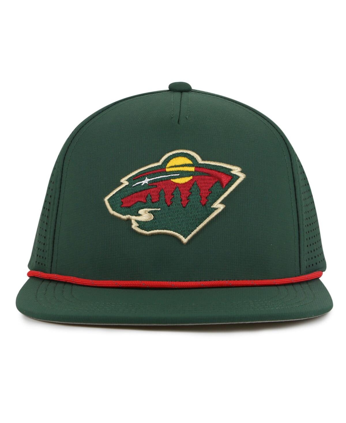 AMERICAN NEEDLE MEN'S GREEN MINNESOTA WILD BUXTON PRO TECH ADJUSTABLE HAT 