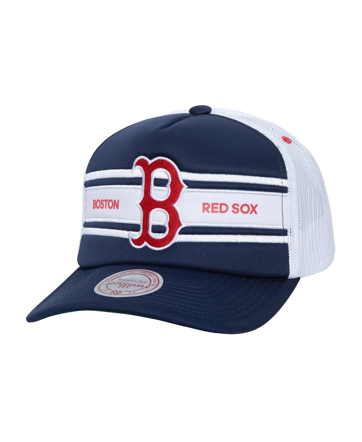 Mitchell & Ness Men's Navy Boston Red Sox Sideline Trucker Adjustable Hat In Navy