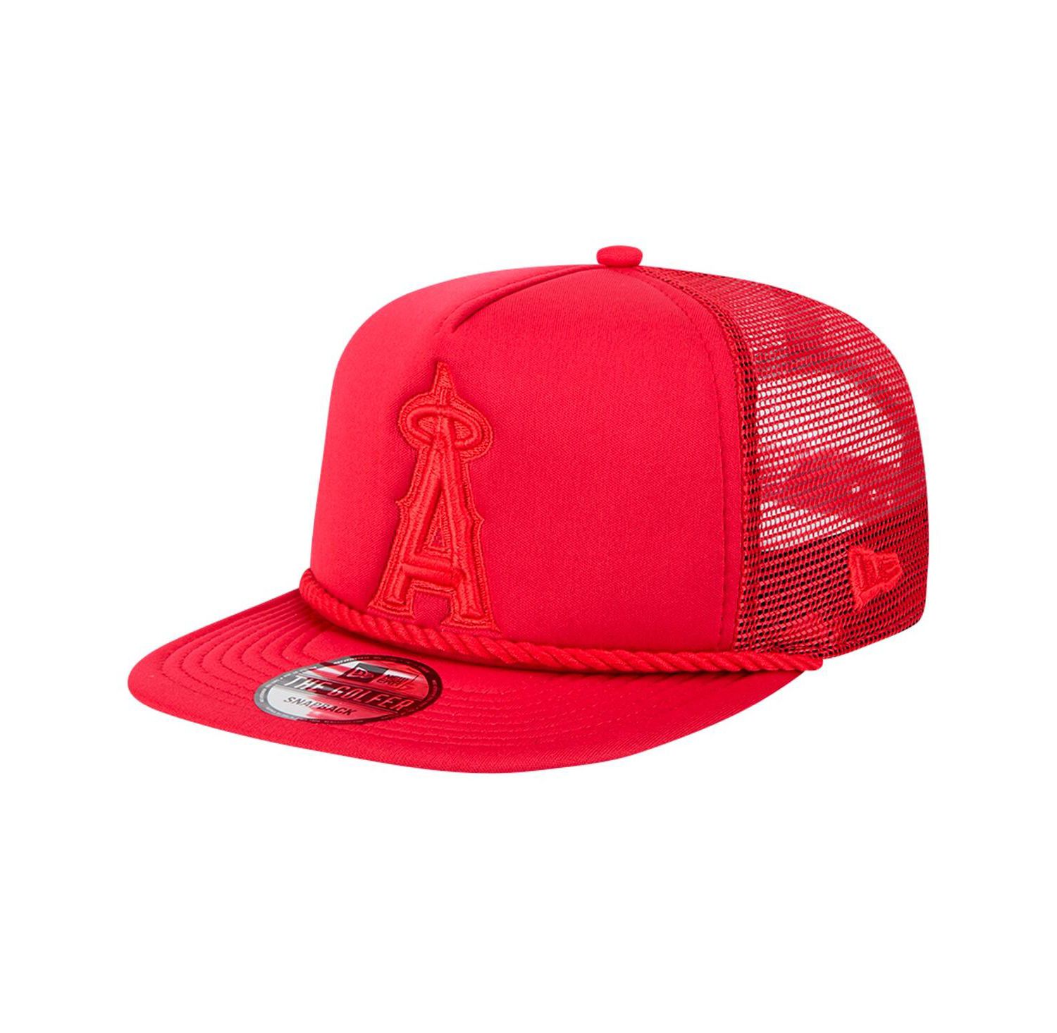 Men's Red Los Angeles Angels Tone Foam Meshback Golfer Snapback Hat